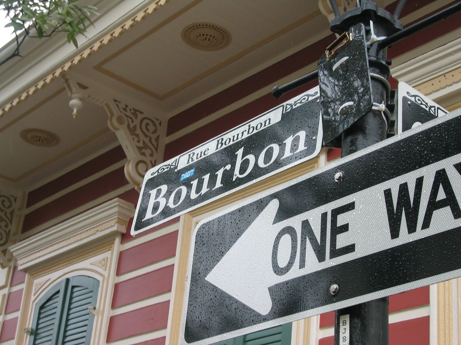 Bourbon Street sign post