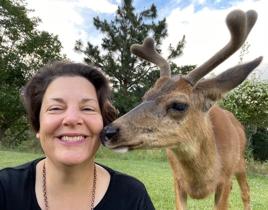 Dawn Rasmussen with her deer